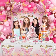 Butterfly Birthday Decoration set -Pink Birthday Decoration set for girls