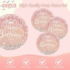 41Pcs Rose Gold Birthday Party Decorations – Pink Rose Gold Theme Supplies – …