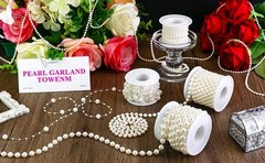 4 Rolls 76 Feet Pearls String Garland, Faux Pearl Beads Roll Strand for Crafts,