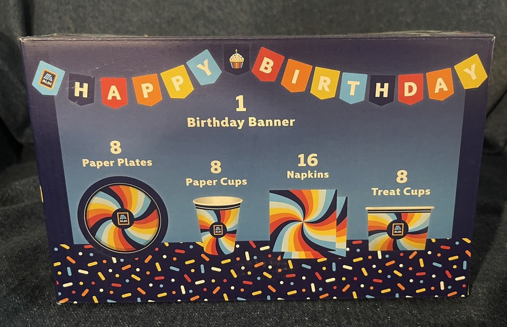 NEW 2026 ALDI 50th Birthday Celebration Box Party Pack Limited Edition Serves 8