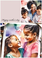 Mothers Day Card And Picture Daughters Playing Together Cut,fold+Personalise