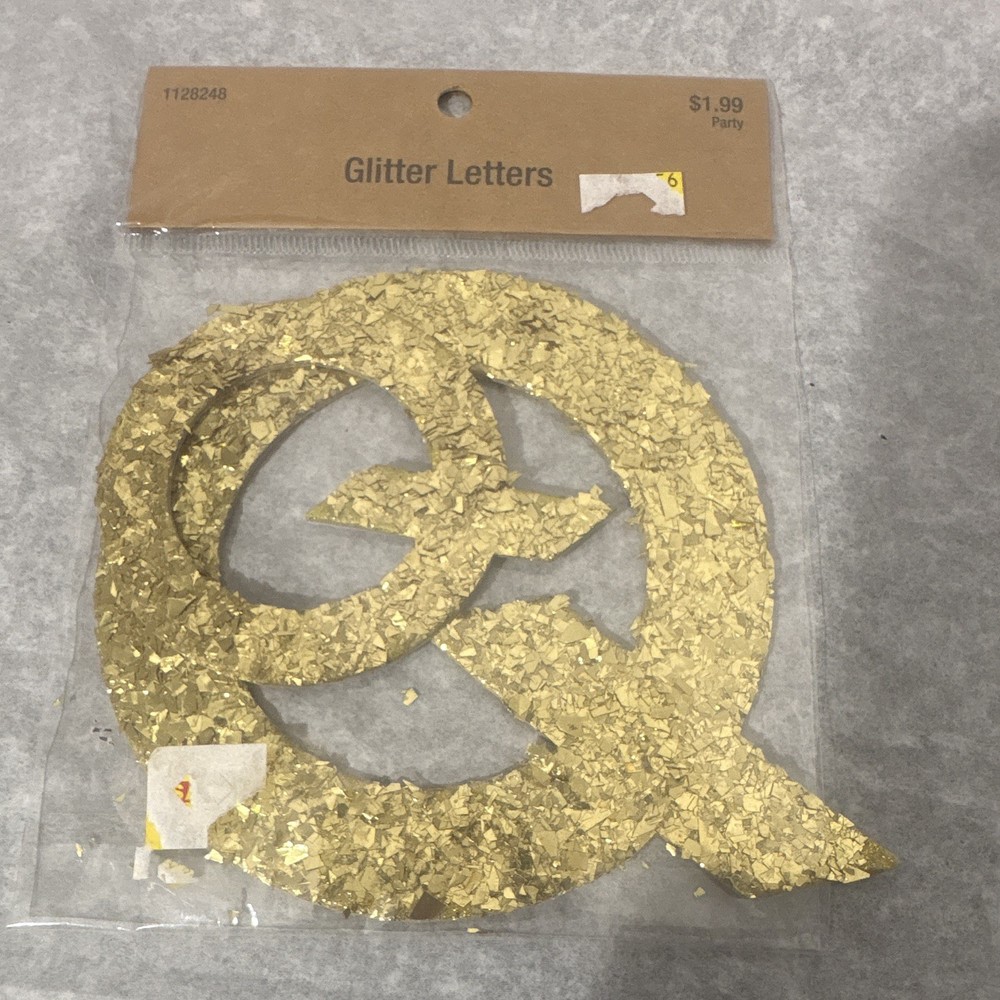 Hobby Lobby Gold Glitter Letter Q Party Decoration for All Occasions