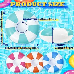 Vintage Stripe Drink Floaties 4 Pack Pool Drink Floats Inflatable Drink Holde…