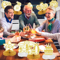 10 Pcs 50Th Anniversary Decorations, 50Th Wedding Anniversary Decorations 50Th A
