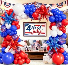 Red White and Blue Balloon Garland Arch Kit 143PCS Patriotic 4Th of July Decorat