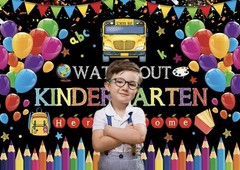 Watch Out Kindergarten Here I Come~Backdrop~1st Day Banner ~8 X 6ft~NEW~CUTE!