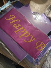 Happy Birthday Party Decoration Set Banner 24 Balloons Purple Silver Foil Latex