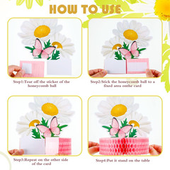 9 Pcs Daisy Flower Birthday Party Decorations Daisy Butterfly Honeycomb Centerpi
