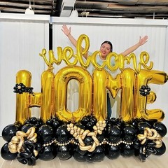 40 Inch Gold HOME Balloon Letters for Housewarming Party Gold – Home