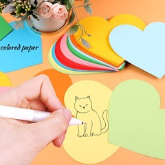 72 PCS 6-inch Large Heart Paper Cutouts 9 Assorted Colors for Classroom