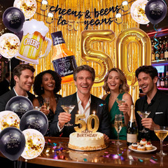 50Th Birthday Decorations, Cheers to 50 Years Party Decorations for Men Women wi