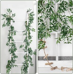 Artificial Willow Leaves Vine Twigs 2Pcs 5.7Ft Fake Hanging Ivy Plants Silk