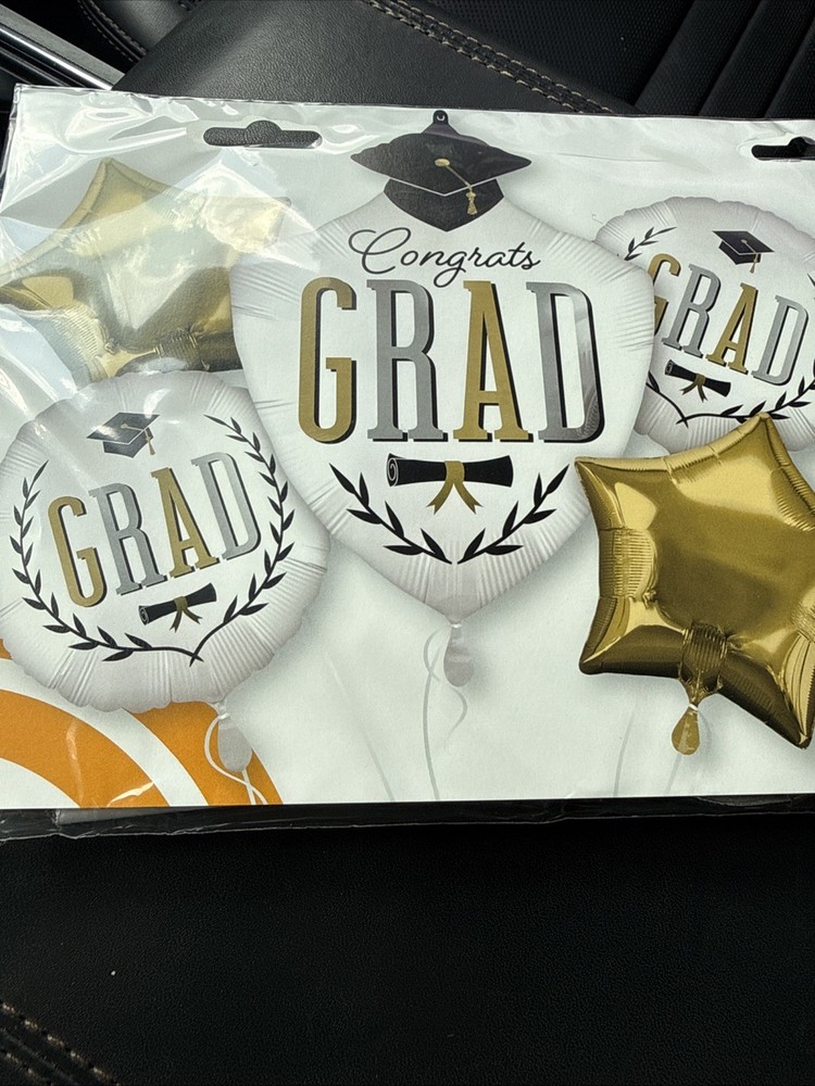 Congrats Grad Balloon Bouquet Kit – Graduation Party Balloons 5pc Anagram