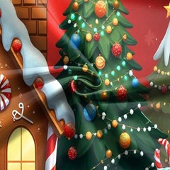 Christmas Gingerbread House 7x5ft Background – Christmas Gingerbread House