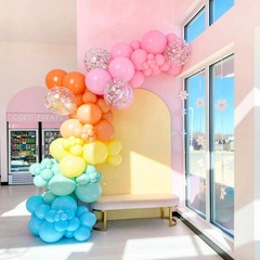 60PC Rainbow Balloons Set, Colorful Balloons, 12 Inch Bright Color Yellow Ora…