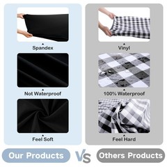 Wolkemer Fitted Oval Tablecloth Spandex Stretch Black Cocktail Table Cover El…