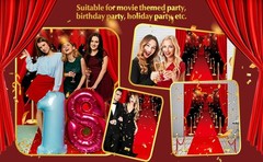 Red Carpet Party Decorations 6 x 5ft Movie Theme Paparazzi Photography Backdrop