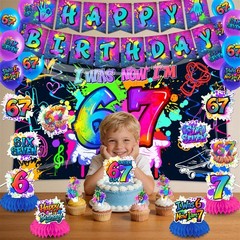 6 7 Decorations Set with Happy Banner, 67 Decorations Swirls Balloons, I Was …