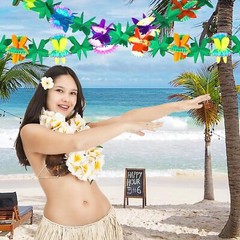 FUTUREPLUSX 6PCS Tropical Garland Party Decorations, 9.8 ft Multi Color