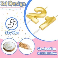 21st Birthday Candles,21st Birthday Decorations Cake Topper for Her Him Men