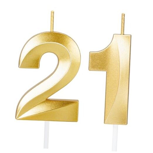 21st Birthday Candles,21st Birthday Decorations Cake Topper for Her Him Men