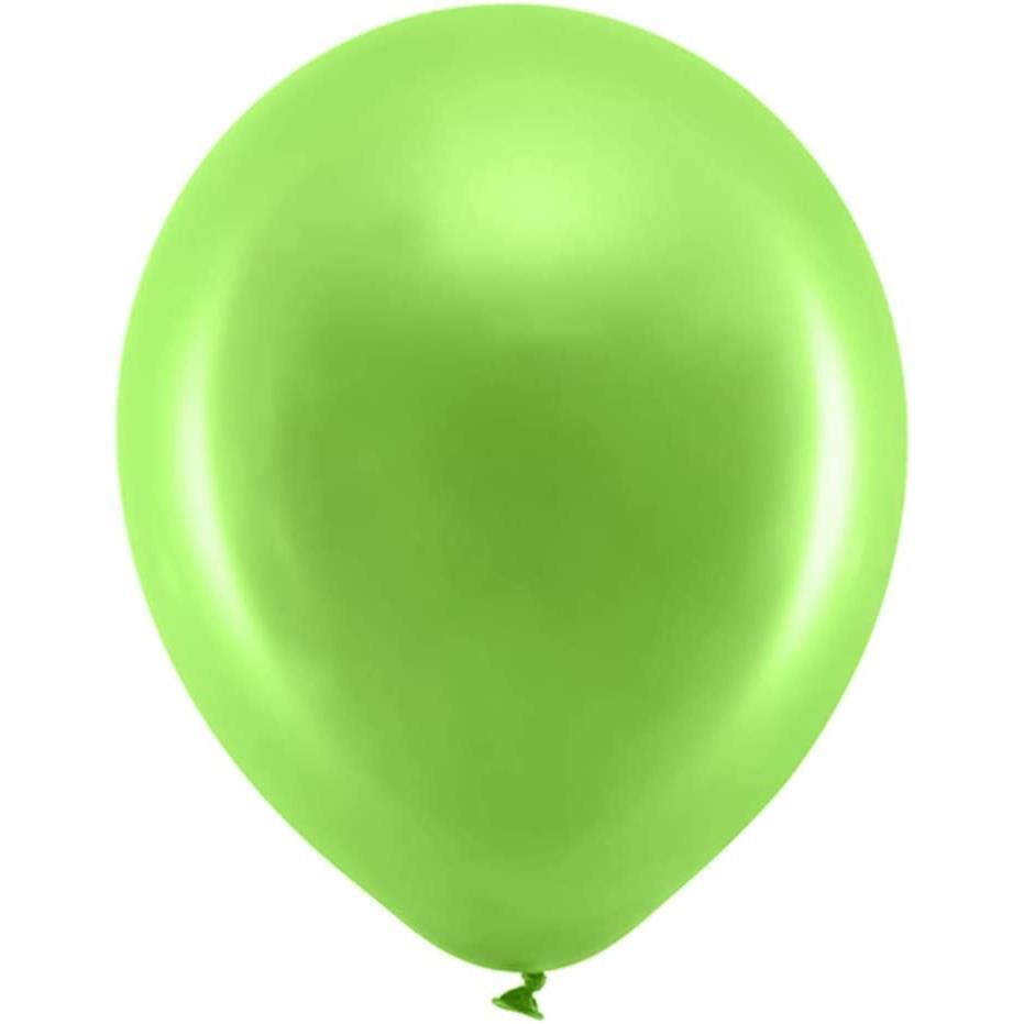 PartyDeco Rainbow Pack Of 10 Green Quality Latex Party Decoration 30cm Balloon