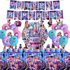109pcs Kpop Demon Hunters Birthday Party Supplies Set – Banner, Balloons, Topper