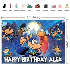 Dog Man Personalised Custom Banner Backdrop Party Decor Birthday Gift for Kids