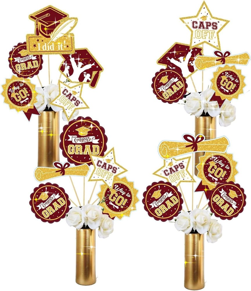 Graduation Decorations Maroon Gold Class of 2025/Maroon Gold Graduation Party…