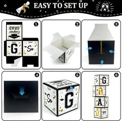 Graduation Party Decorations 2025 – Black and Gold Balloon Boxes, Class of 2025*