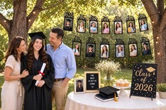 2026 K-12 Graduation Photo Banner Kindergarten to 12th Grade Grad Decorations