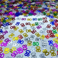 1500 PCS 1.5oz Multicolor 80 Confetti 80th Birthday Anniversary Table Decor