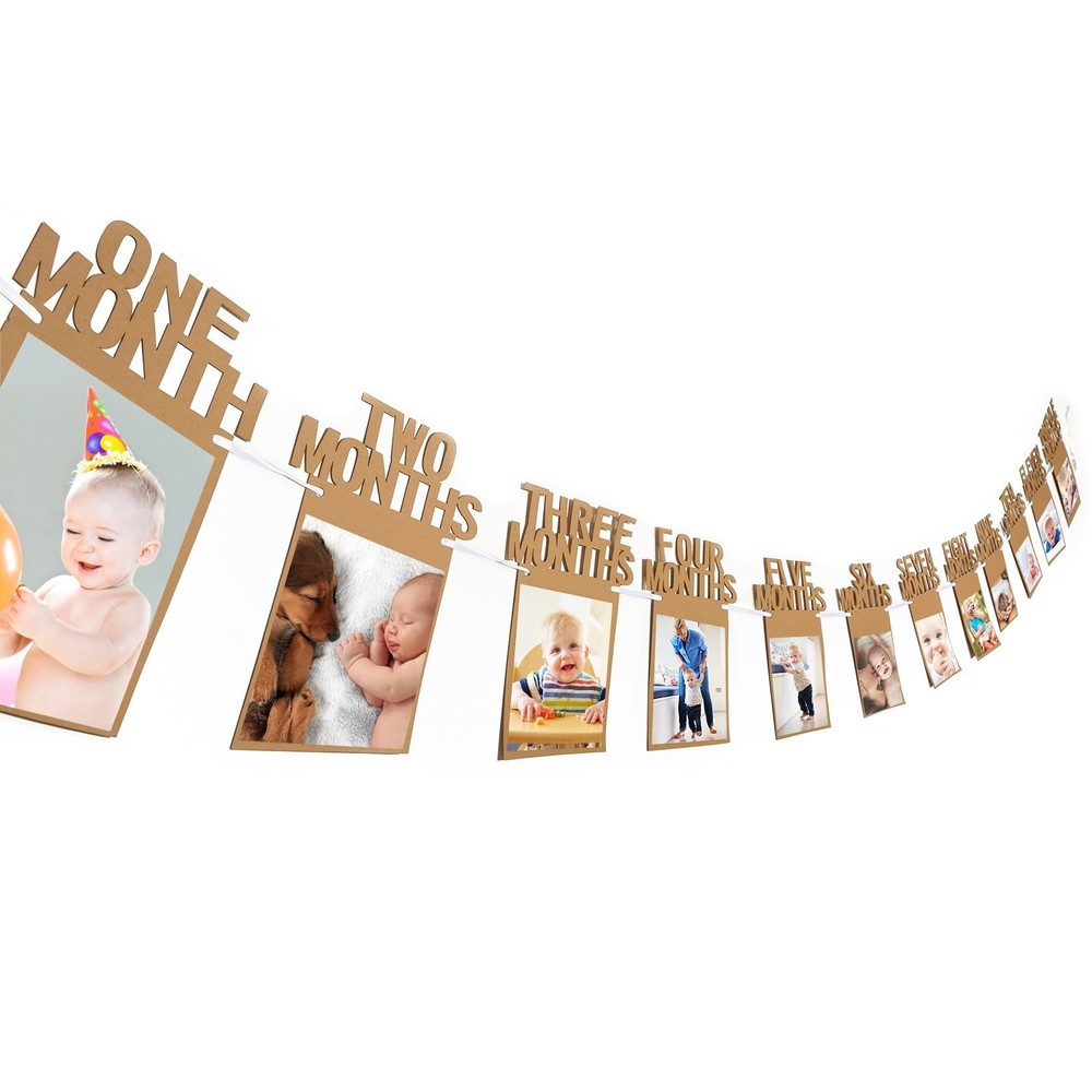 Bememo 1st Birthday Baby Photo Banner for Newborn 12 Month Photo Prop Monthly…