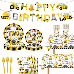193 Pcs Construction 2Nd Birthday Party Supplies Dump Truck Two Years Old Party