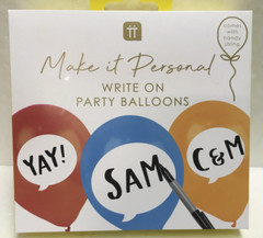MAKE IT PERSONAL WRITE ON BALLOONS 12″ X 12 COUNT (TALKING TABLES) NIP