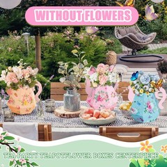 6 Pcs Tea Party Decorations 6.7» Flower Boxes Centerpiece Princess Centerpie…