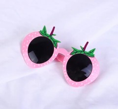 1pc Pink Strawberry Sunglasses Cute Fruit Shape For Occasion Party Decorations