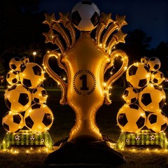 3PCS Soccer Party Decorations – Large Soccer & Trophy Foil Balloon Set, Sport…