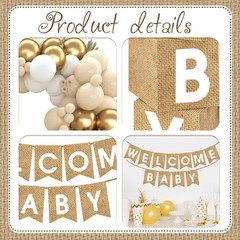 Boho Baby Shower Decorations-97Pcs Burlap Grain Baby Boxes,Nude and Gold Ball…