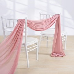 6 Panels Dusty Rose Wedding Arch Drapes Fabric 6 Yards Chiffon Drapery Sheer