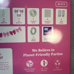 86pc Party Hero Sweet Bow All In One Decor Set Pink 8ft Balloons Garland