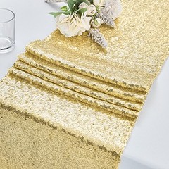 2 Packs 12 x 72 inches Gold Sequin Table Runner, Glitter Runner for Birthday