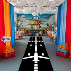 2 x 10 ft Road Table Runner Runway Airplane Birthday Party Supplies Race Track