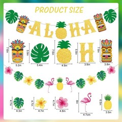 37 Pieces Hawaiian Aloha Party Decorations, Luau Tropical Theme Party Supplie…