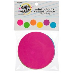 Colorful Circles Mini Print Paper Cutout Student Badge 3 Inches 36 PCS