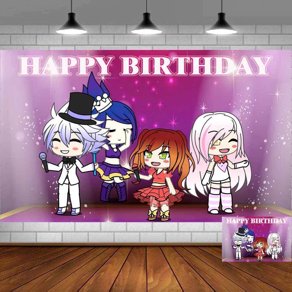 Gacha Life Party Supplies Birthday Decor Backdrop Banner Photography 5x3ft