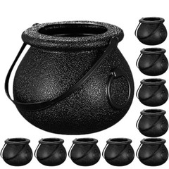 MINI BLACK CAULDRON POT Halloween Party Birthday Candy Kettles Decor 12 Pcs New