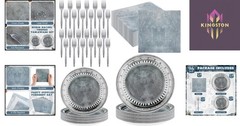 Complete 96 Pcs Medieval-Themed Party Pack – Plates, Napkins & Plastic Forks