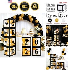Graduation Decorations Set of 4 Boxes Balloons Letters for Class of 2026 Cele…