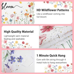 Wildflower Baby in Bloom Backdrop Banner Baby Shower Decorations for Girls, Larg